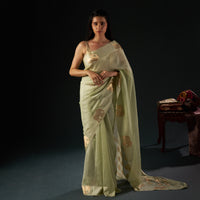 Handloom Organza Saree with Satin border