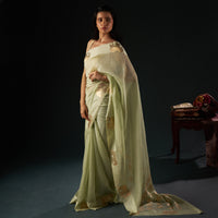 Handloom Organza Saree with Satin border