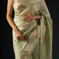 Handloom Organza Saree with Satin border