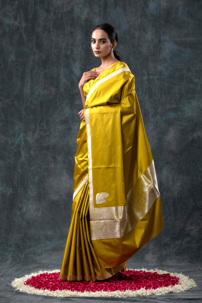 Pure Satin Orche Silk Saree