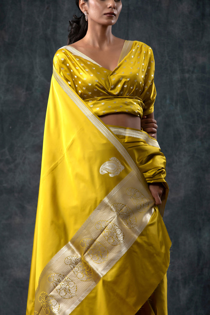 Pure Satin Orche Silk Saree