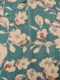 Pure Tussar Fabric with floral print