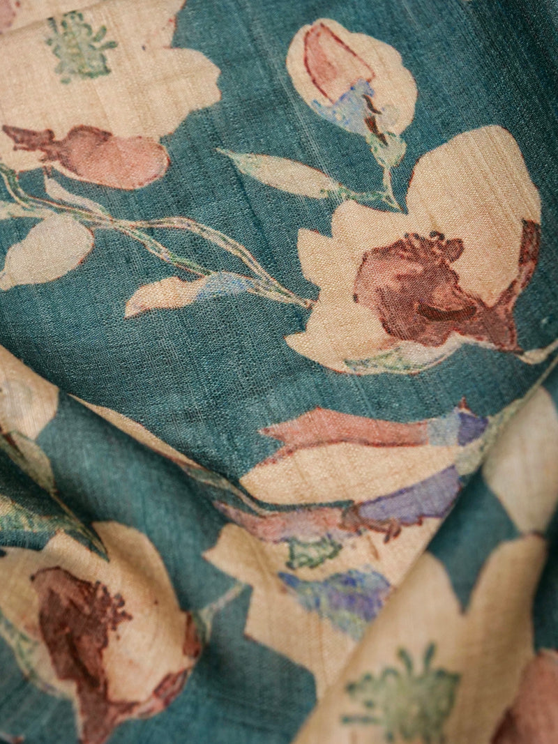 Pure Tussar Fabric with floral print