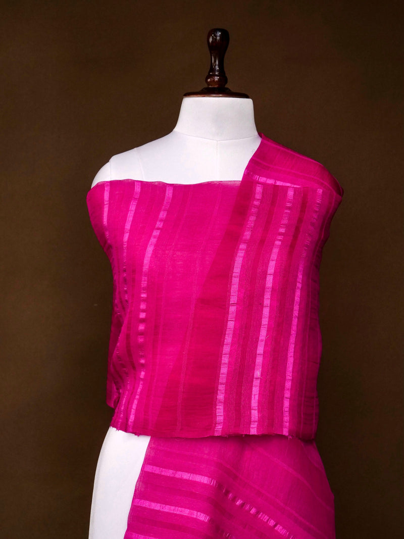 Tussar Silk Dupatta in Fuchsia Pink