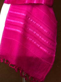 Tussar Silk Dupatta in Fuchsia Pink